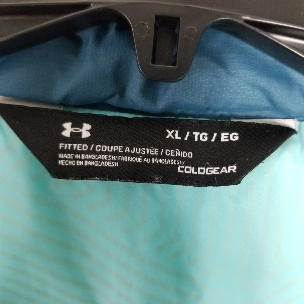 Under Armour Puffer Jacket Men XL Blue ColdGear Infrared Insulated Quilted Zip